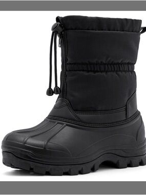 Men's Black Insulated Rain & Snow Boots